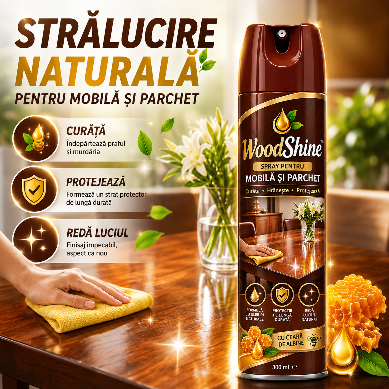 Spray pentru Mobilă și Parchet WoodShine™