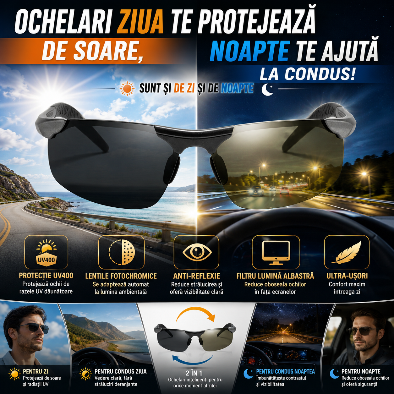 Ochelari 2în1 DayDrive™